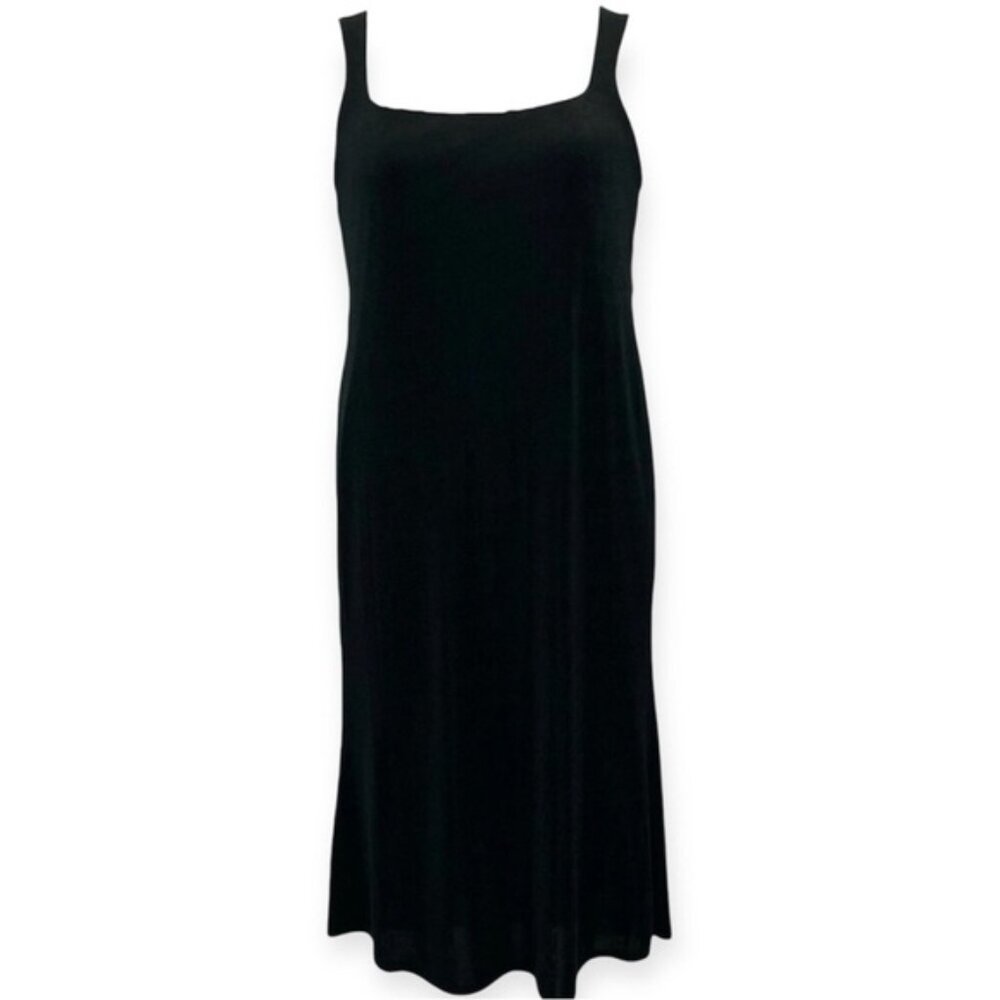 Black Square-Neck Maxi Dress - Elegant Women's Slip Dress